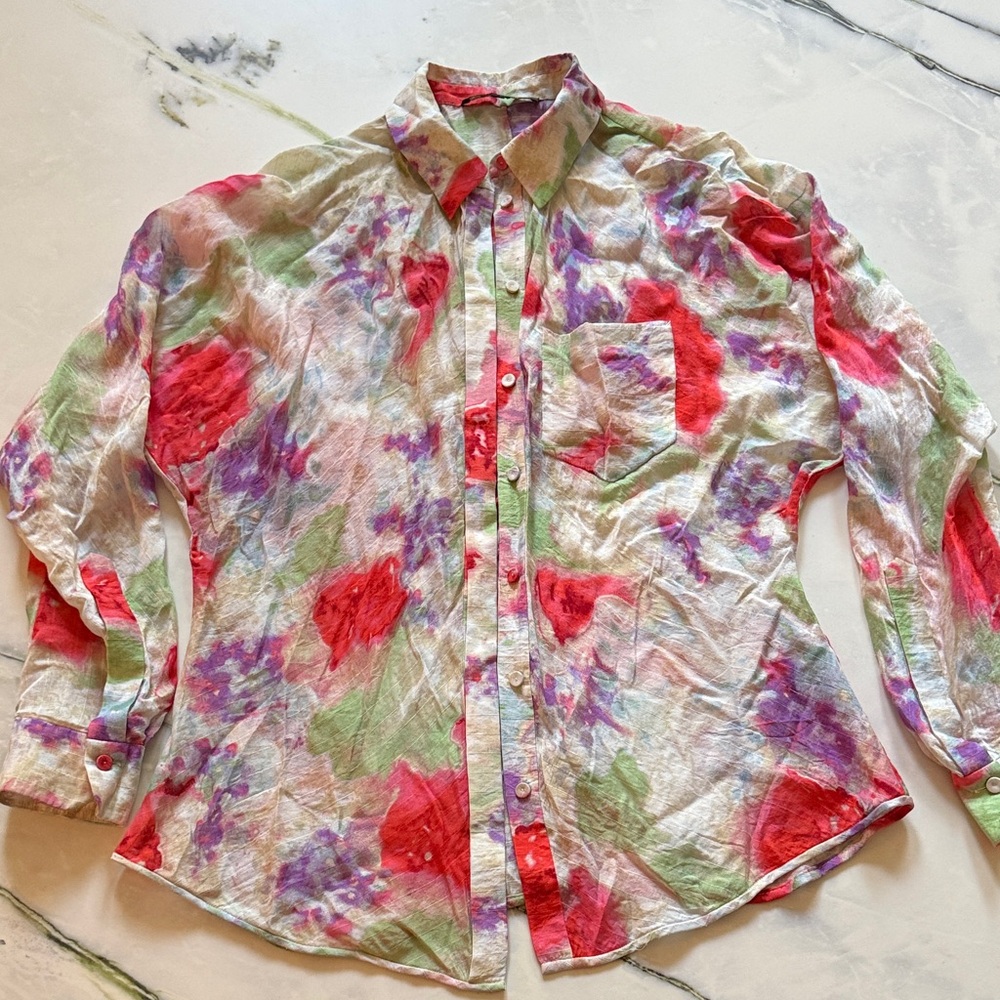 Rachel Roy Multicolor Patterned Blouse - Size 10
